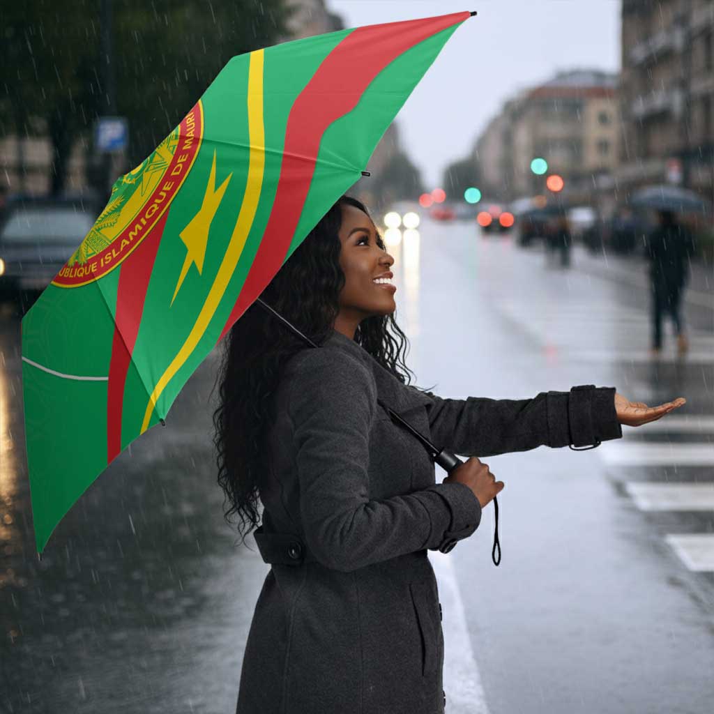 Mauritania Independence Day Umbrella Coat Of Arms With Map