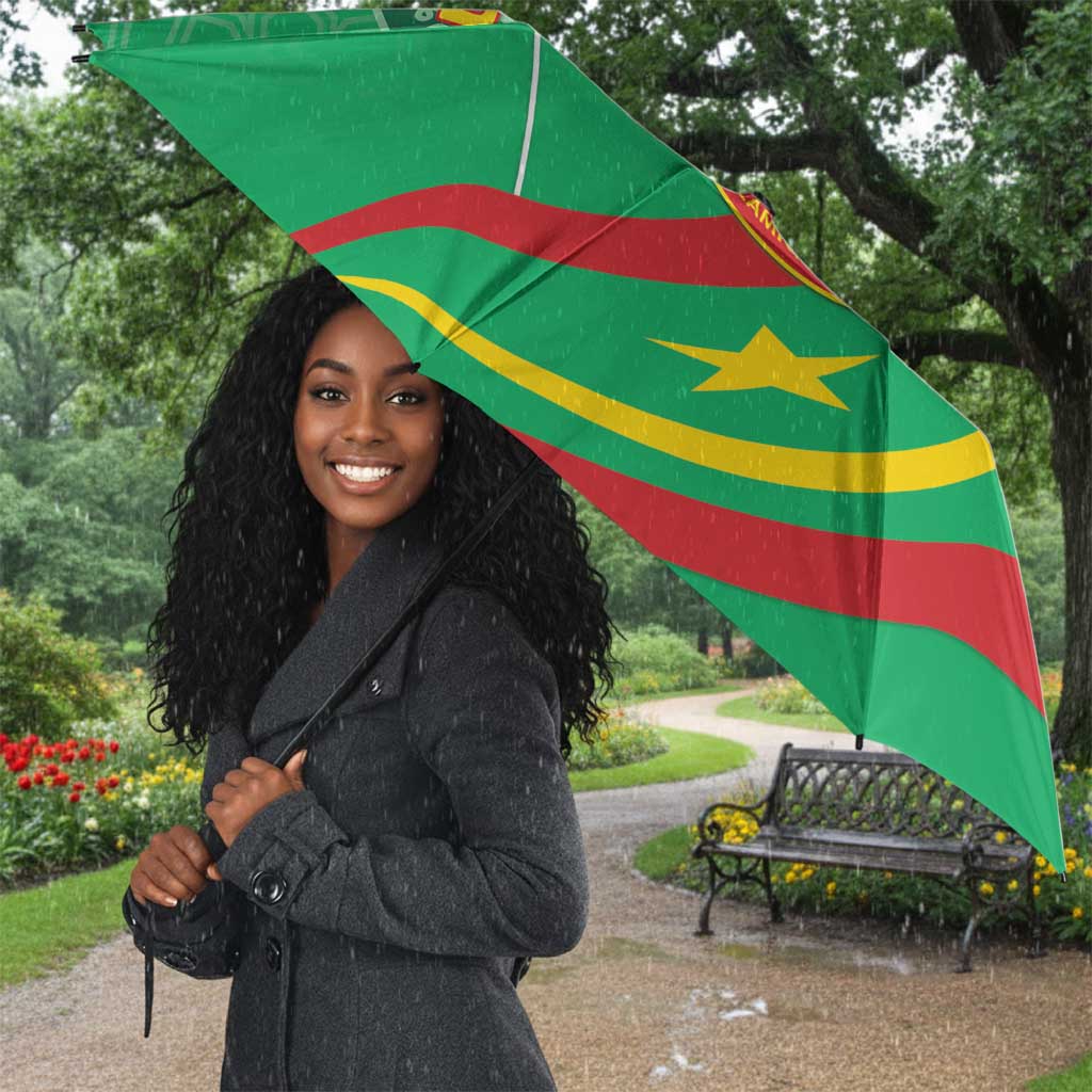 Mauritania Independence Day Umbrella Coat Of Arms With Map