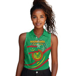 Mauritania Personalized Women Sleeveless Polo Shirt Happy Independence Day - African Pride