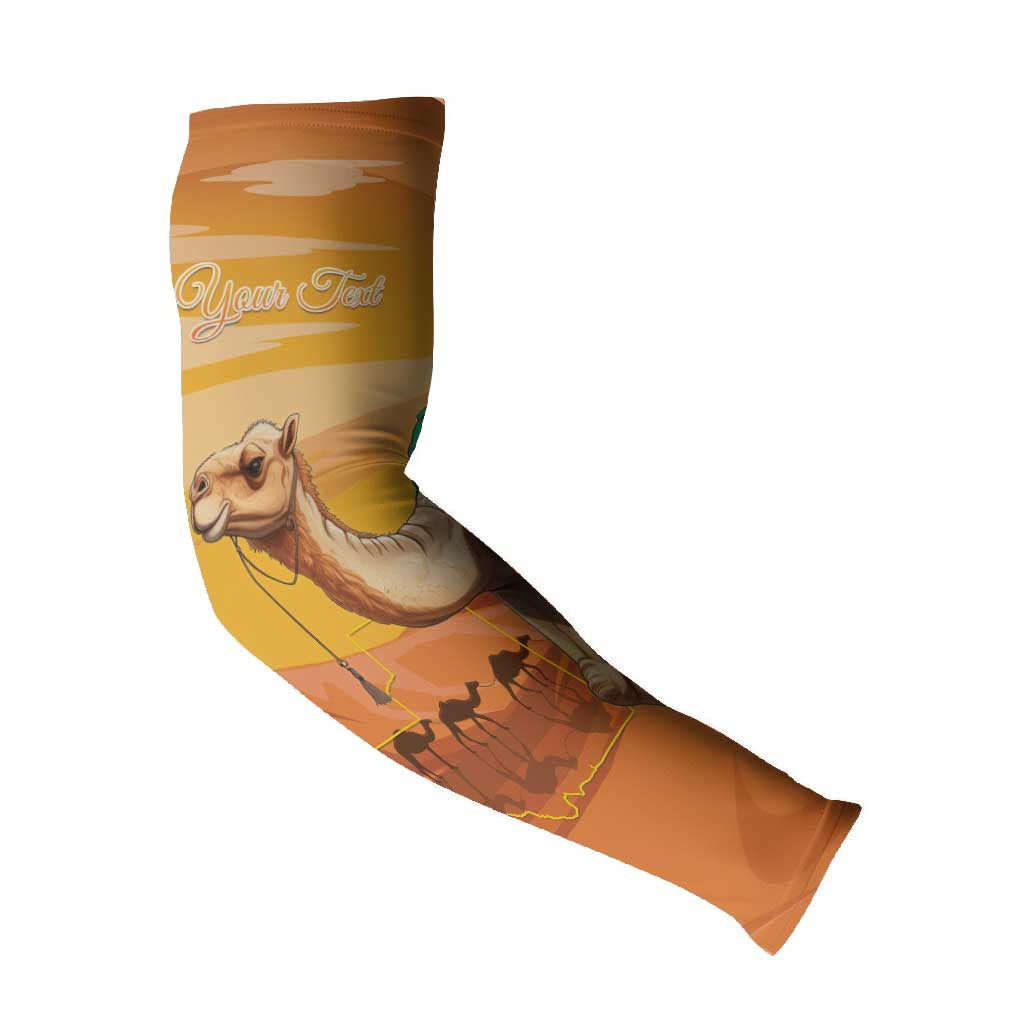 Personalized Mauritania Sahara Arm Sleeves Camel With Map