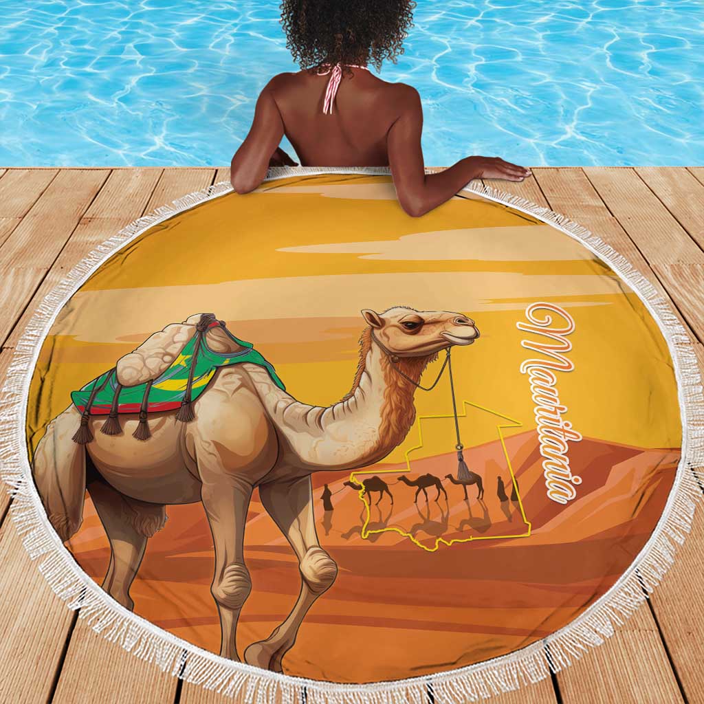 Mauritania Sahara Beach Blanket Camel With Map - African Pride