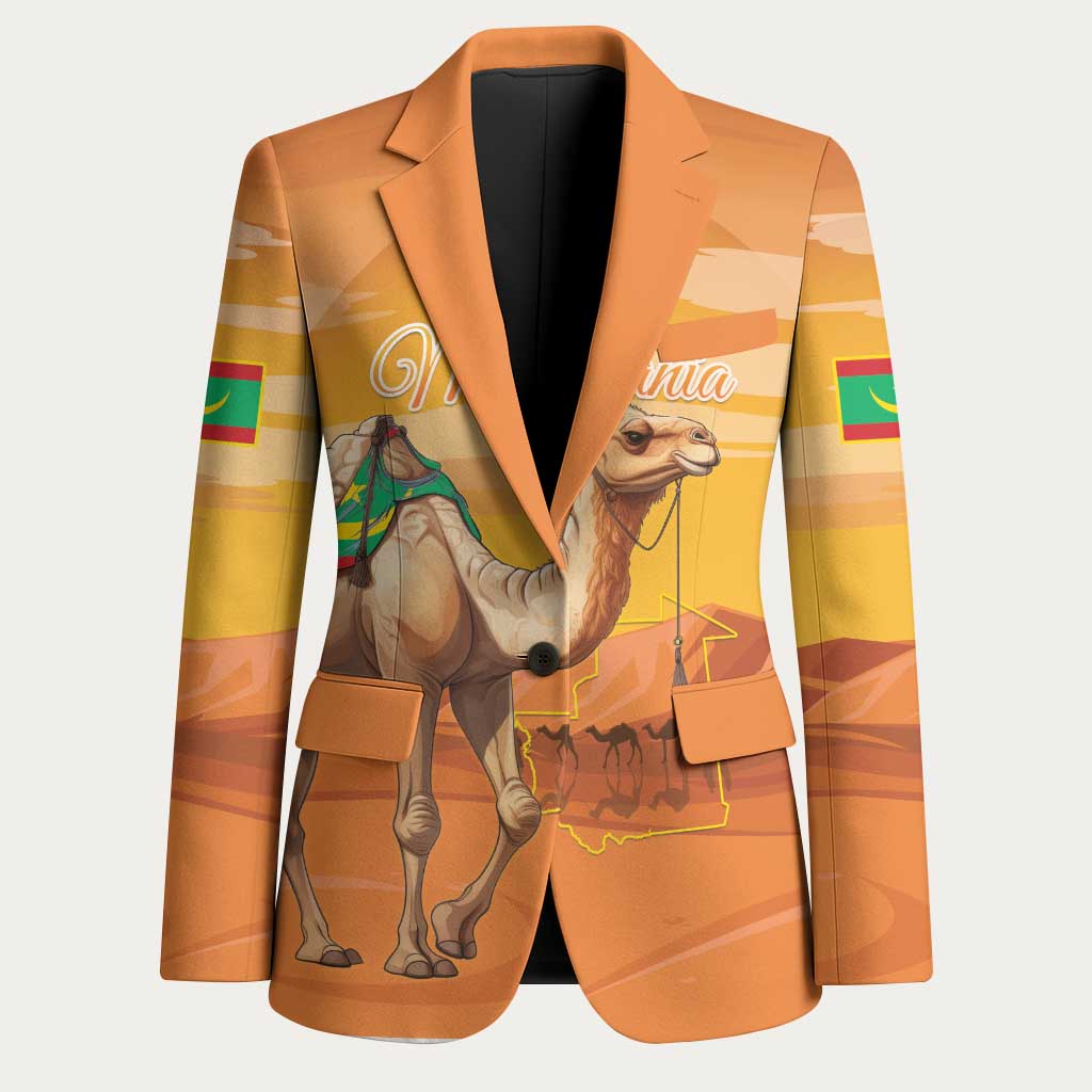 Personalized Mauritania Sahara Blazer Camel With Map
