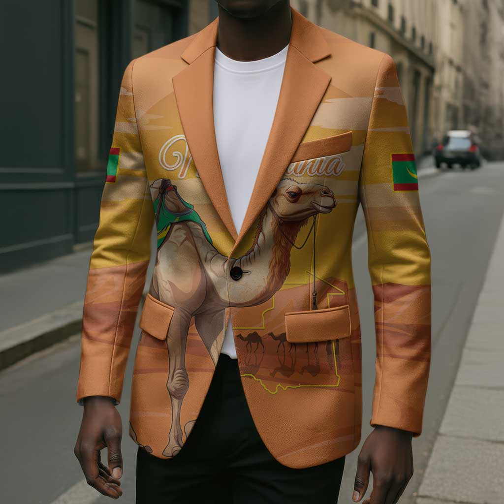 Personalized Mauritania Sahara Blazer Camel With Map