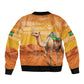 Mauritania Sahara Personalized Bomber Jacket Camel With Map - African Pride
