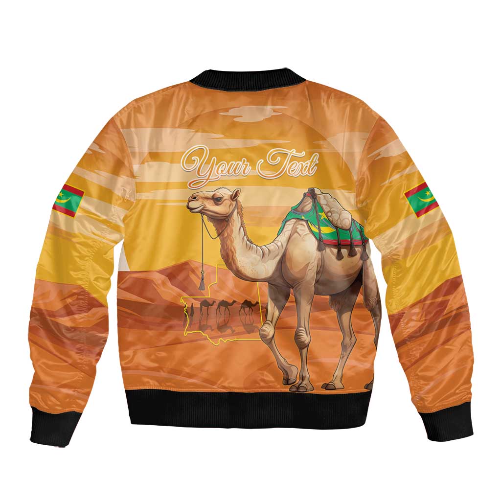 Mauritania Sahara Personalized Bomber Jacket Camel With Map - African Pride