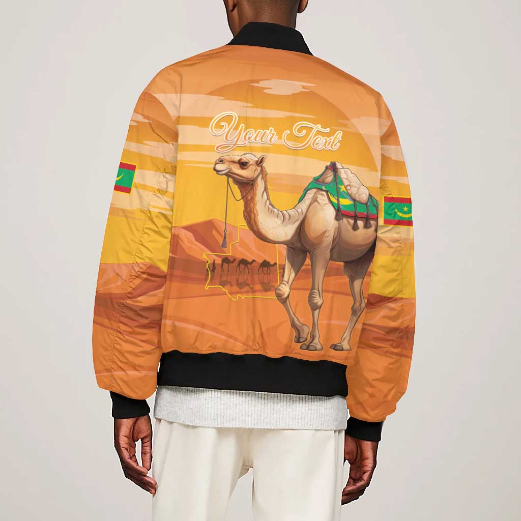 Mauritania Sahara Personalized Bomber Jacket Camel With Map - African Pride