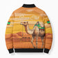 Personalized Mauritania Sahara Bomber Puffer Jacket Camel With Map