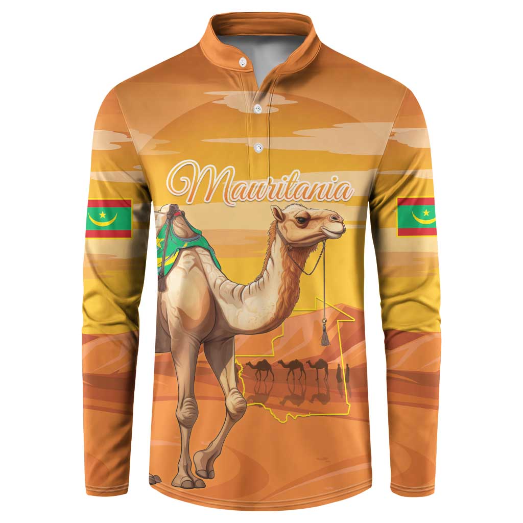 Personalized Mauritania Sahara Button Sweatshirt Camel With Map