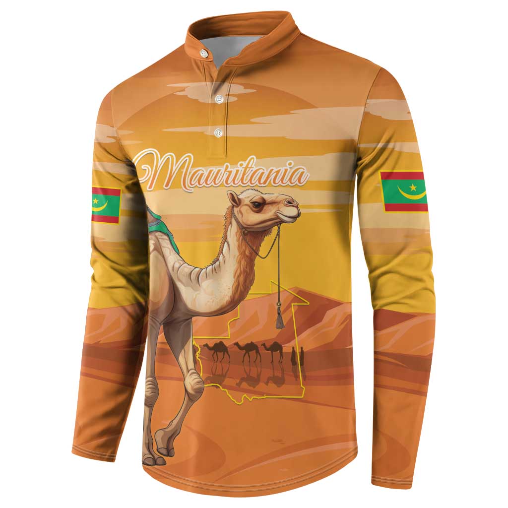 Personalized Mauritania Sahara Button Sweatshirt Camel With Map