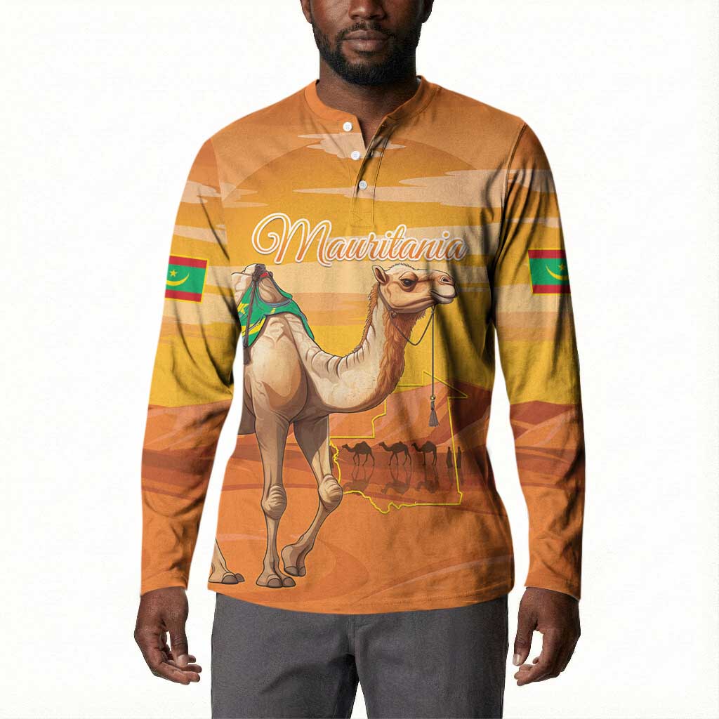 Personalized Mauritania Sahara Button Sweatshirt Camel With Map