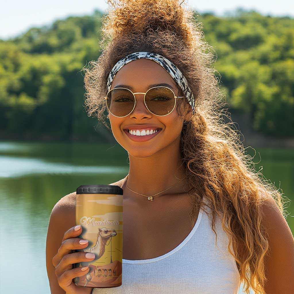 Mauritania Sahara Personalized 4 in 1 Can Cooler Tumbler Camel With Map - African Pride