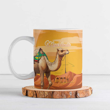 Personalized Mauritania Sahara Ceramic Mug Camel With Map