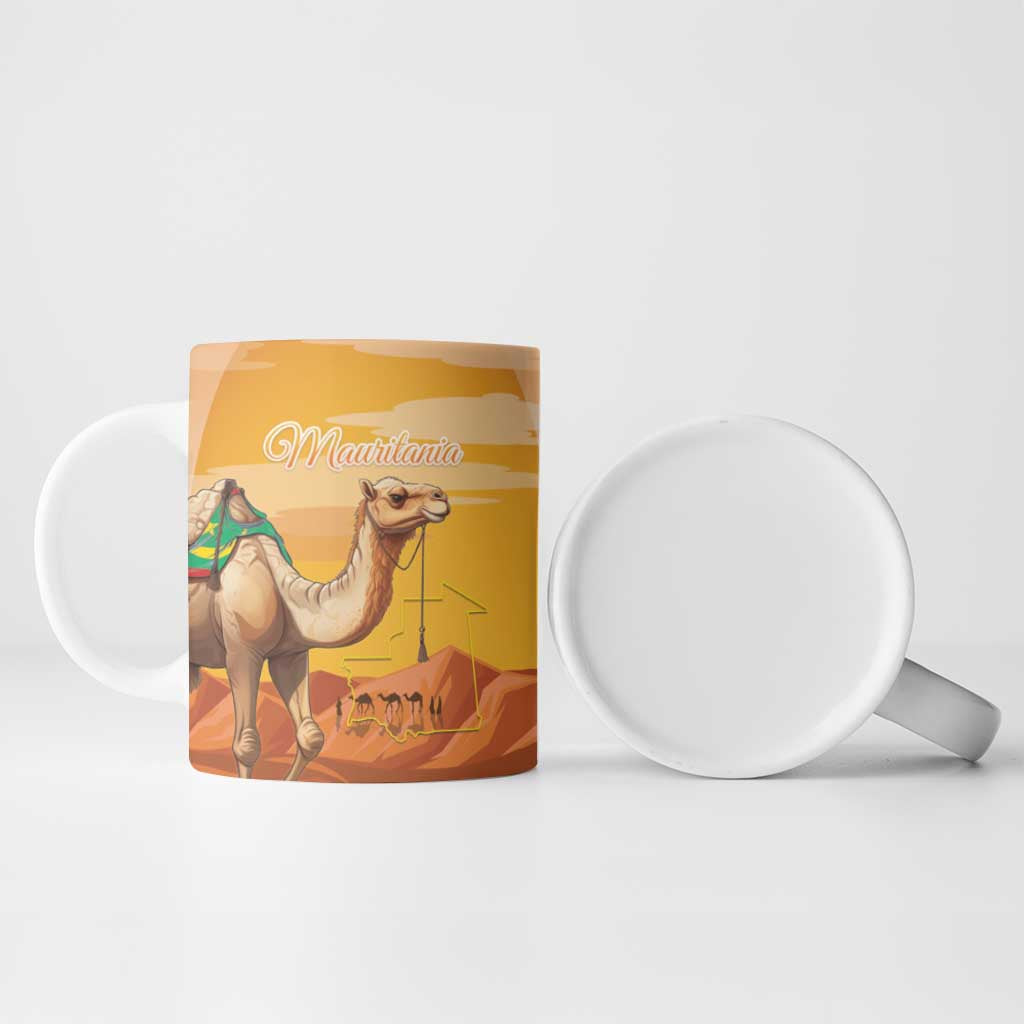 Personalized Mauritania Sahara Ceramic Mug Camel With Map