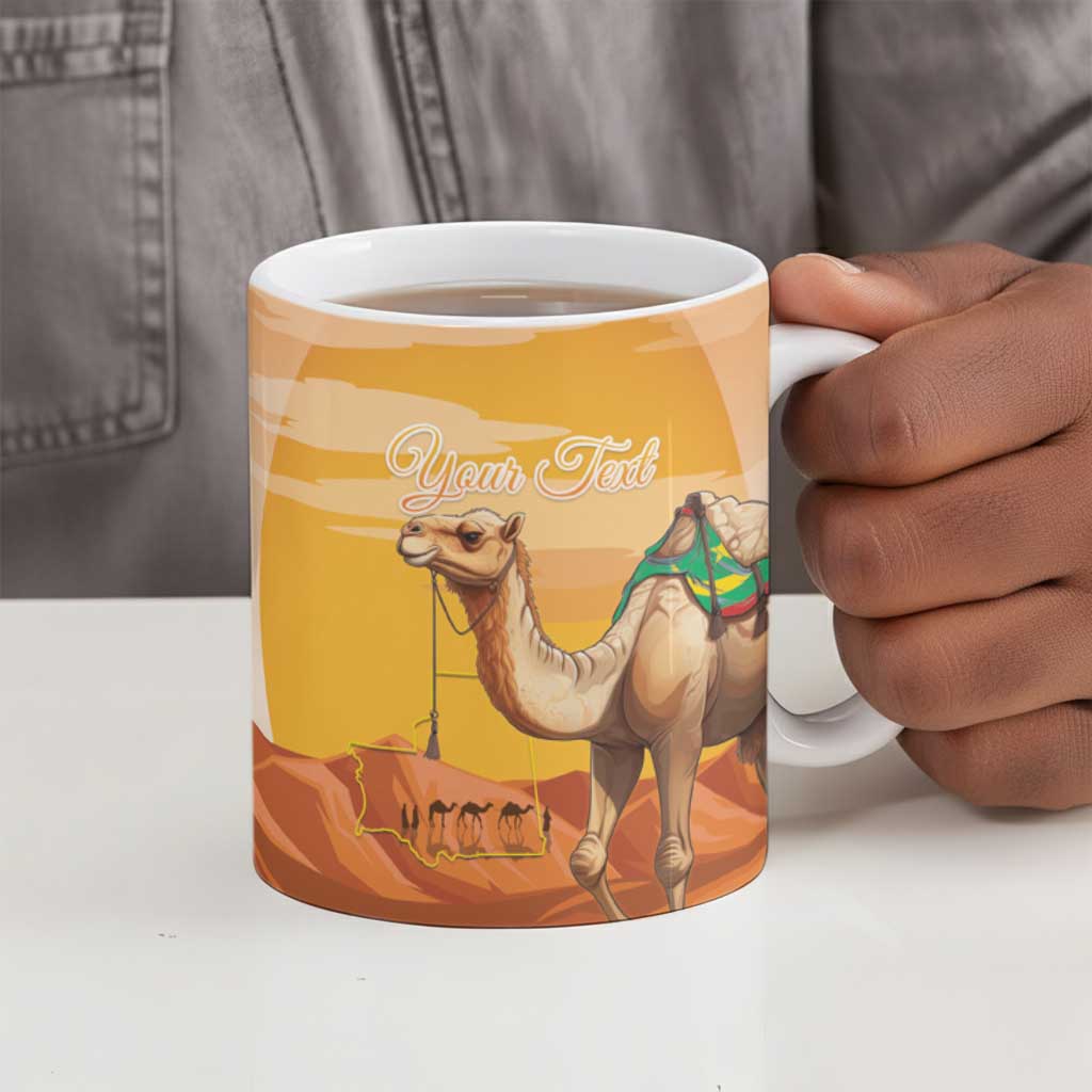 Personalized Mauritania Sahara Ceramic Mug Camel With Map