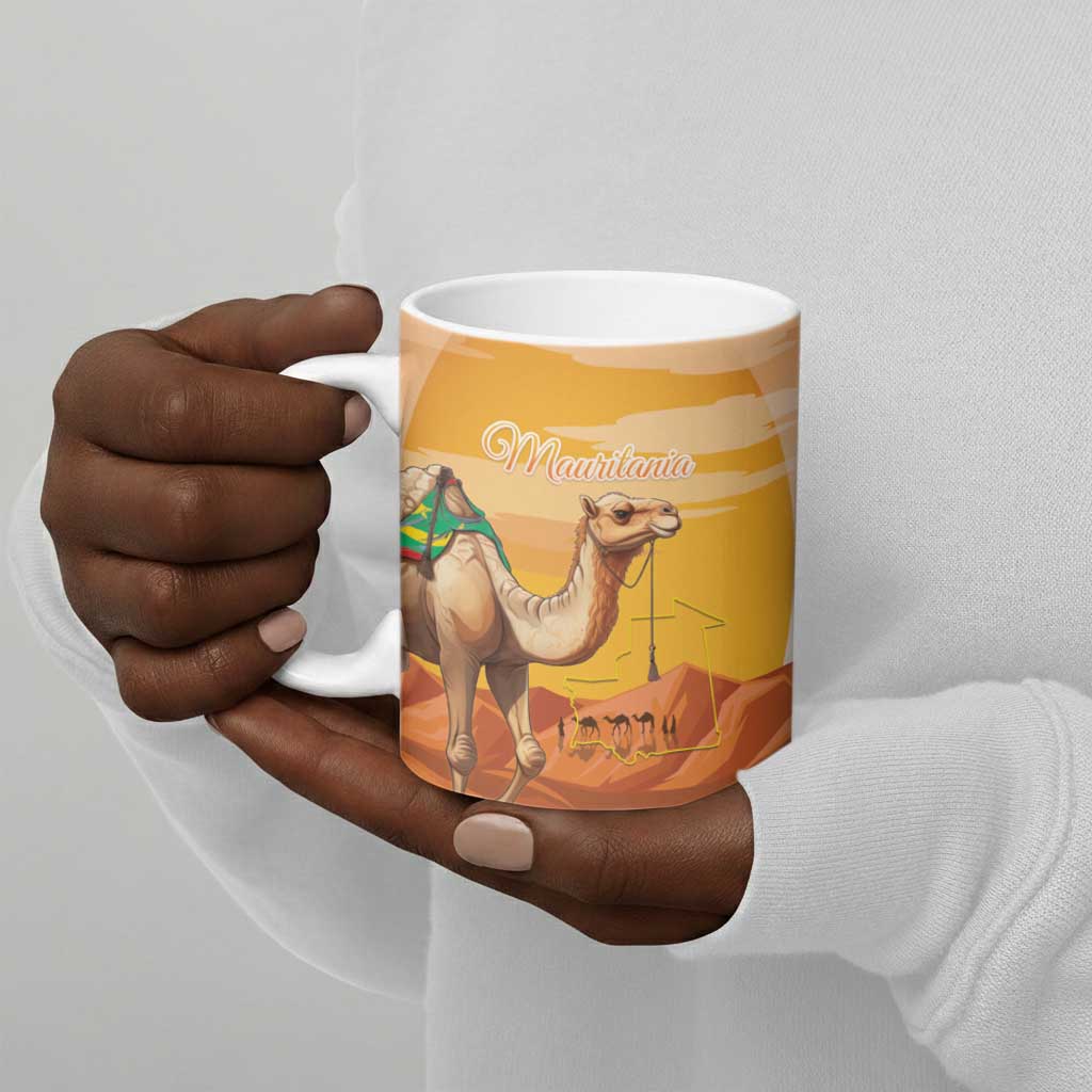 Personalized Mauritania Sahara Ceramic Mug Camel With Map