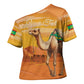 Personalized Mauritania Sahara Cross Shoulder Shirt Camel With Map