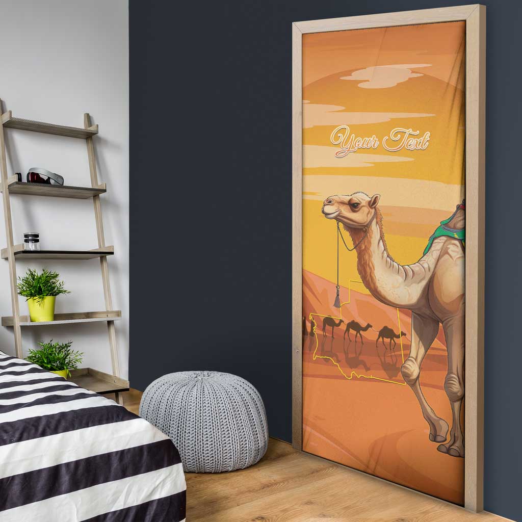 Personalized Mauritania Sahara Door Cover Camel With Map