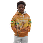 Mauritania Sahara Personalized Kid Hoodie Camel With Map - African Pride