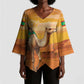 Personalized Mauritania Sahara Kimono Sleeve Blouse Camel With Map