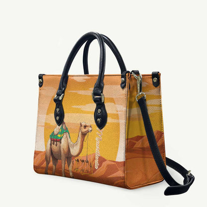 Mauritania Sahara Leather Bag Camel With Map