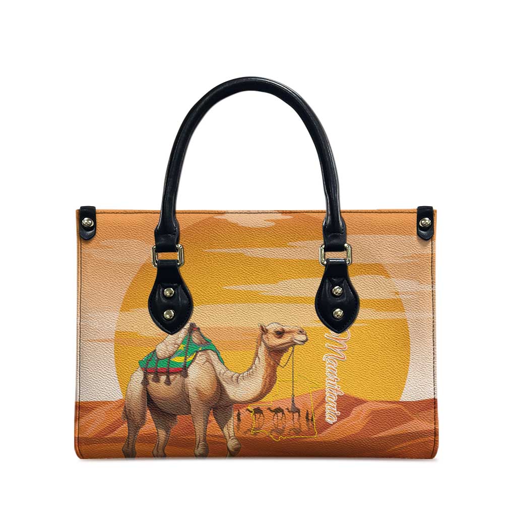 Mauritania Sahara Leather Bag Camel With Map