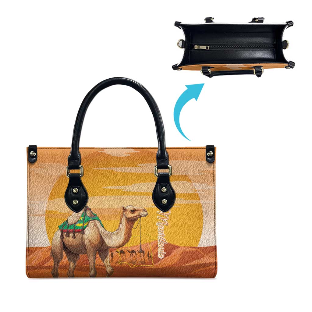 Mauritania Sahara Leather Bag Camel With Map