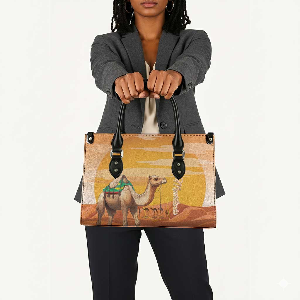 Mauritania Sahara Leather Bag Camel With Map