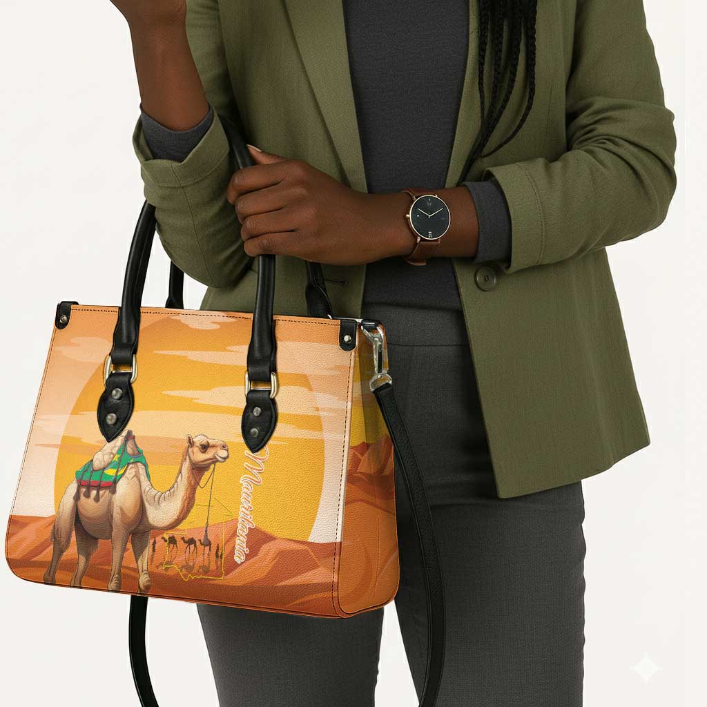 Mauritania Sahara Leather Bag Camel With Map