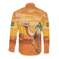 Mauritania Sahara Personalized Long Sleeve Button Shirt Camel With Map - African Pride