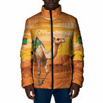 Personalized Mauritania Sahara Padded Jacket Camel With Map