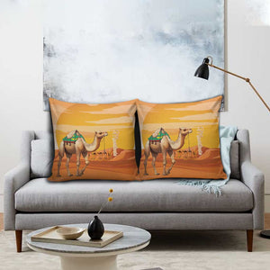 Mauritania Sahara Pillow Cover Camel With Map