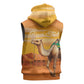 Mauritania Sahara Personalized Sleeveless Zip Hoodie Camel With Map - African Pride