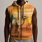 Mauritania Sahara Personalized Sleeveless Zip Hoodie Camel With Map - African Pride