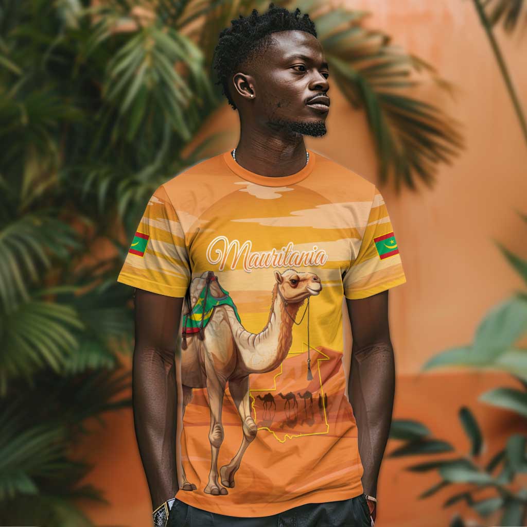 Mauritania Sahara Personalized T shirt Camel With Map - African Pride