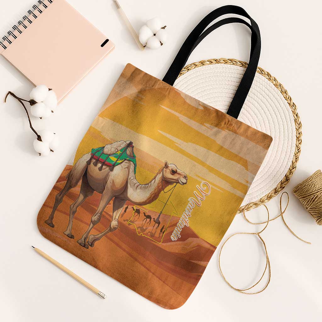 Mauritania Sahara Tote Bag Camel With Map
