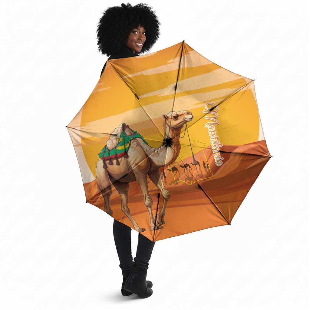 Mauritania Sahara Umbrella Camel With Map
