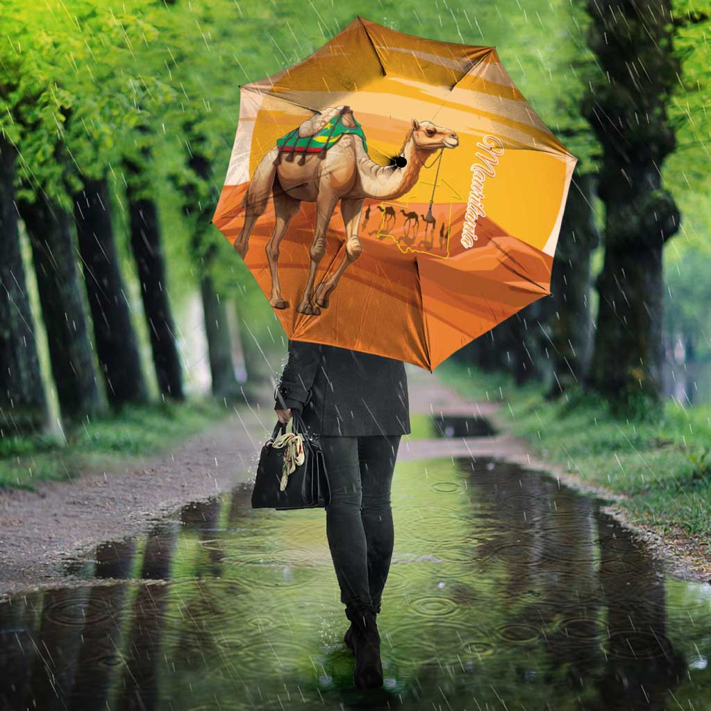 Mauritania Sahara Umbrella Camel With Map