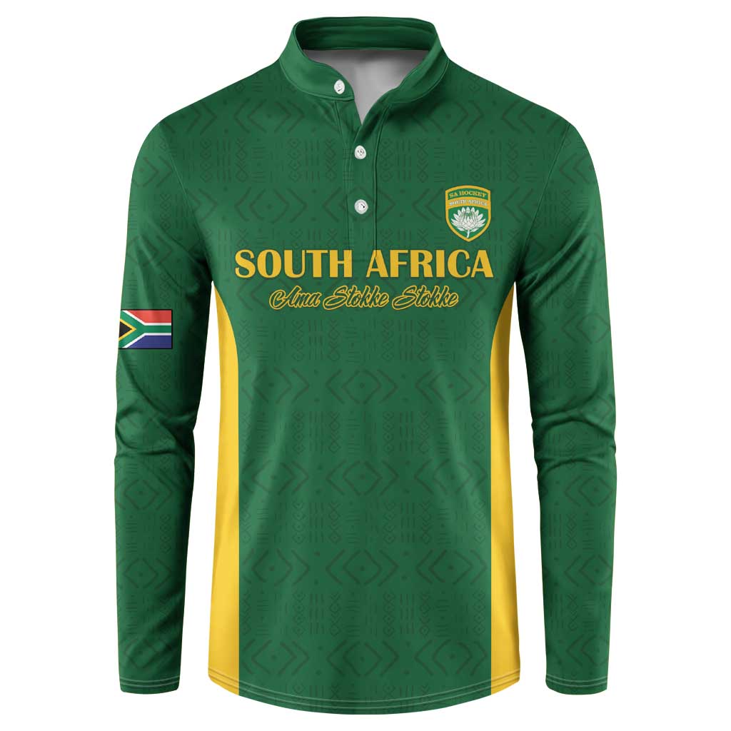 South Africa Hockey Custom Button Sweatshirt Go Ama Stokke Stokke Go