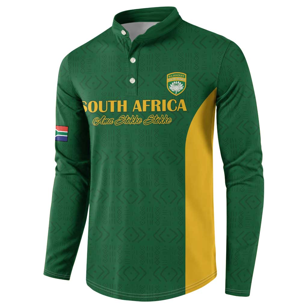 South Africa Hockey Custom Button Sweatshirt Go Ama Stokke Stokke Go