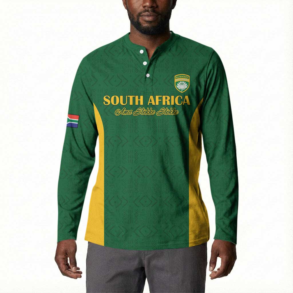 South Africa Hockey Custom Button Sweatshirt Go Ama Stokke Stokke Go