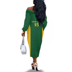 South Africa Hockey Custom Off The Shoulder Long Sleeve Dress Come On Ama Stokke Stokke - African Pride