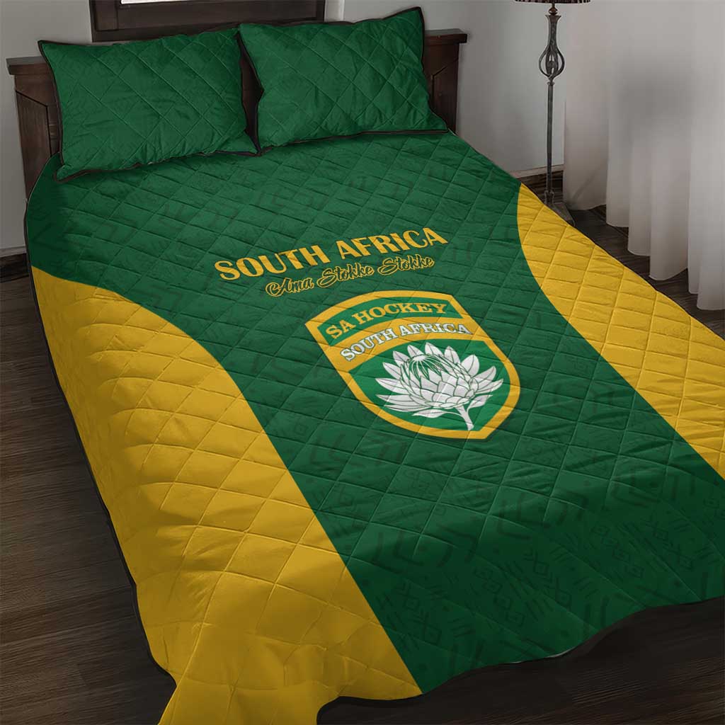 South Africa Hockey Quilt Bed Set Come On Ama Stokke Stokke - African Pride