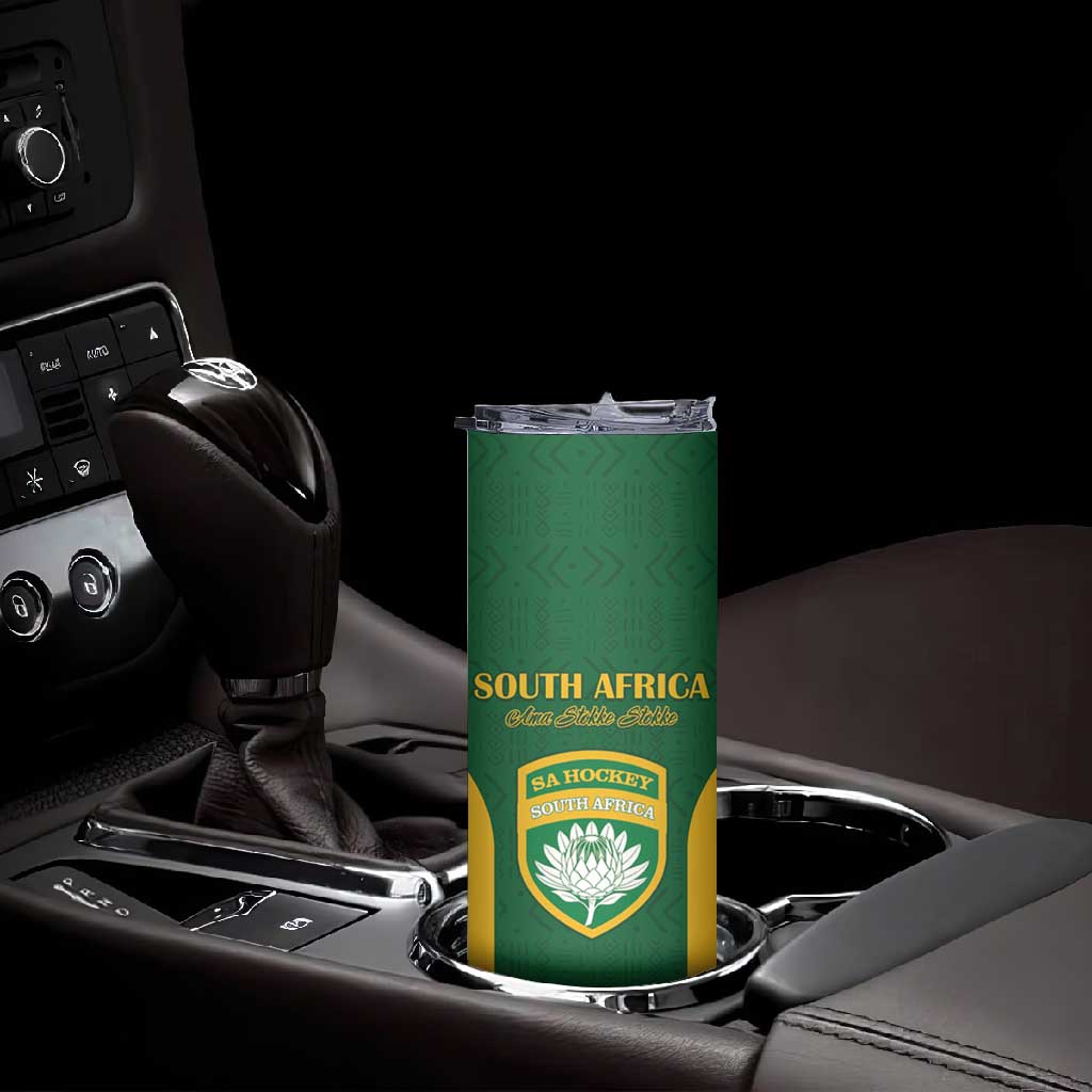 South Africa Hockey Custom Skinny Tumbler Come On Ama Stokke Stokke - African Pride