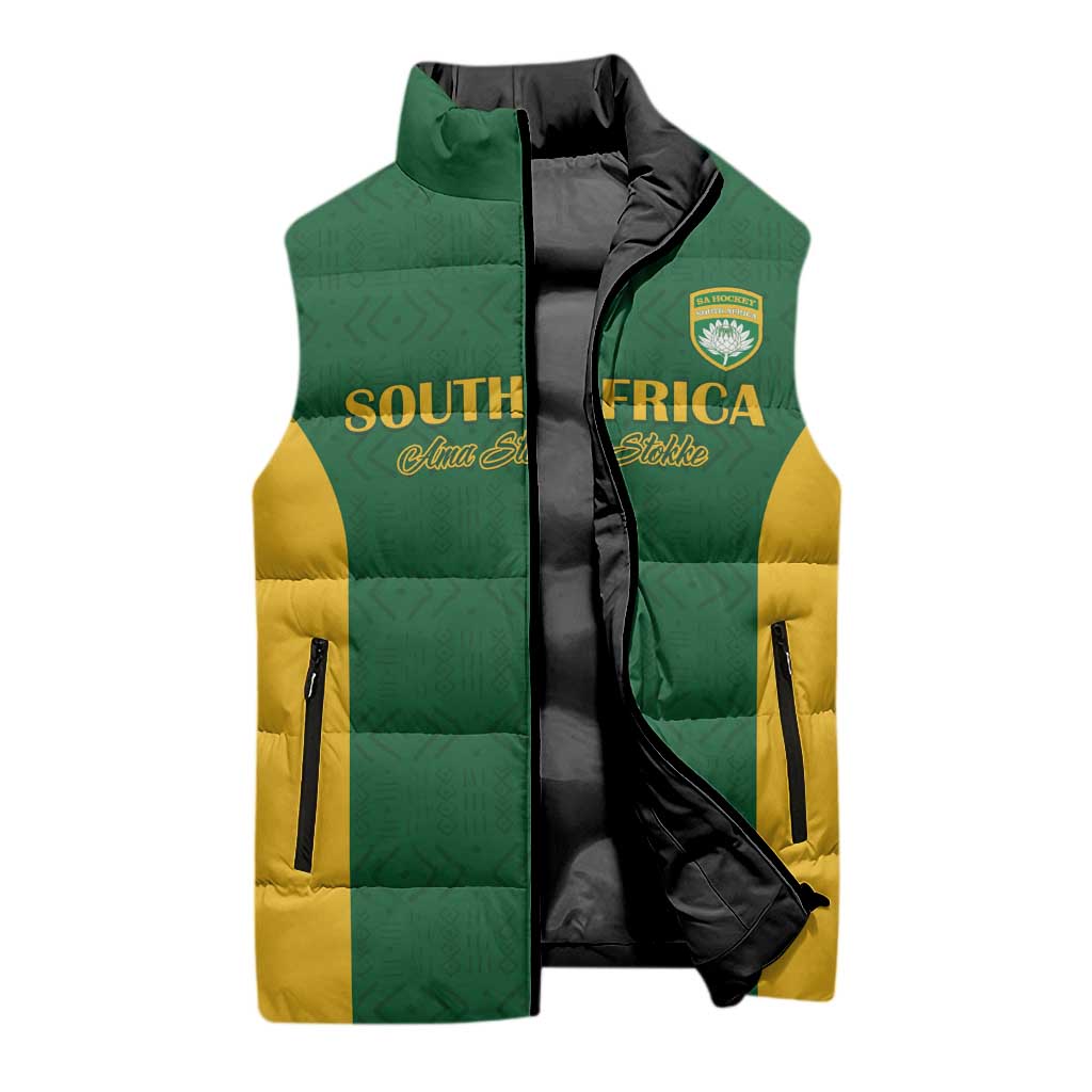 South Africa Hockey Custom Sleeveless Puffer Jacket Go Ama Stokke Stokke Go