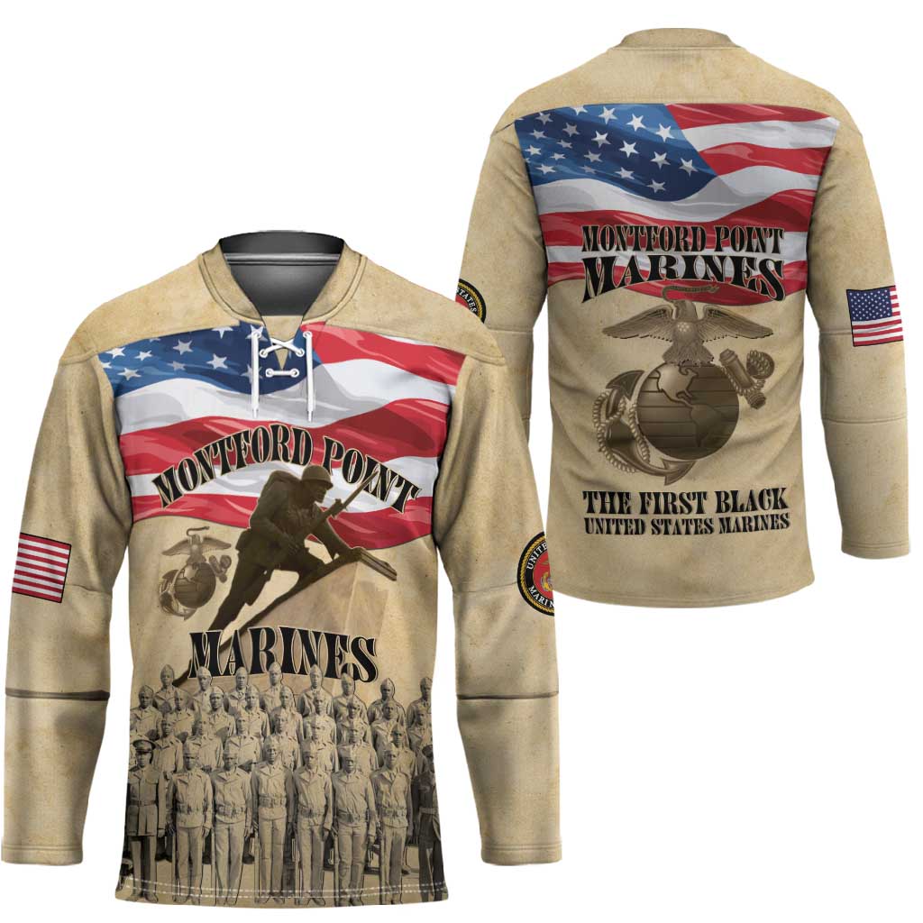 Montford Point Marines 1942-1949 Hockey Jersey The First Black Marines