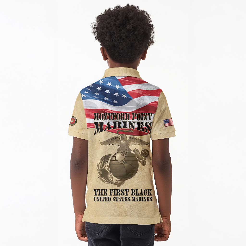 Montford Point Marines Legacy Kid Polo Shirt First Black U.S. Marines - African Pride