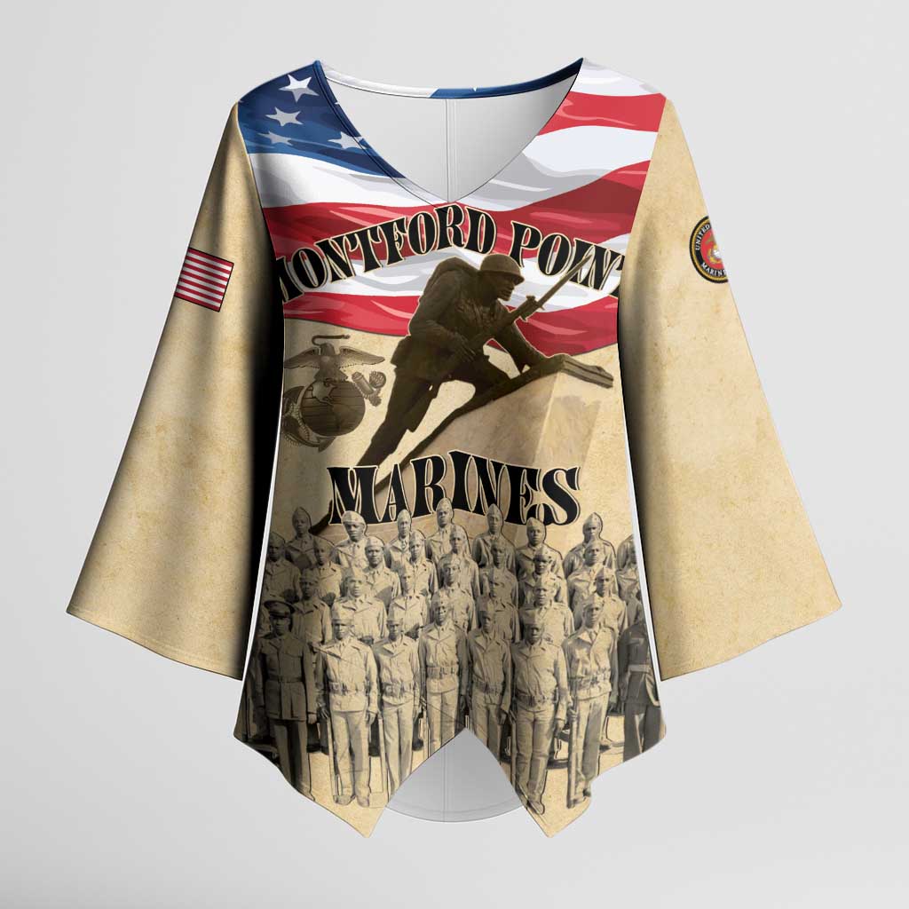 Montford Point Marines 1942-1949 Kimono Sleeve Blouse The First Black Marines