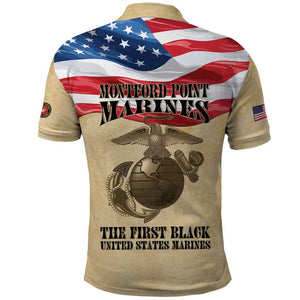 Montford Point Marines Legacy Polo Shirt First Black U.S. Marines - African Pride