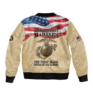 Montford Point Marines Legacy Sleeve Zip Bomber Jacket First Black U.S. Marines - African Pride