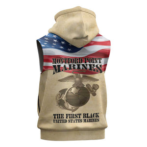 Montford Point Marines Legacy Sleeveless Hoodie First Black U.S. Marines - African Pride